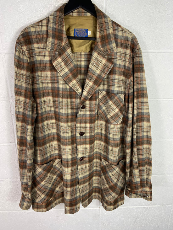 VTG Pendleton Plaid Wool Overshirt Sz L