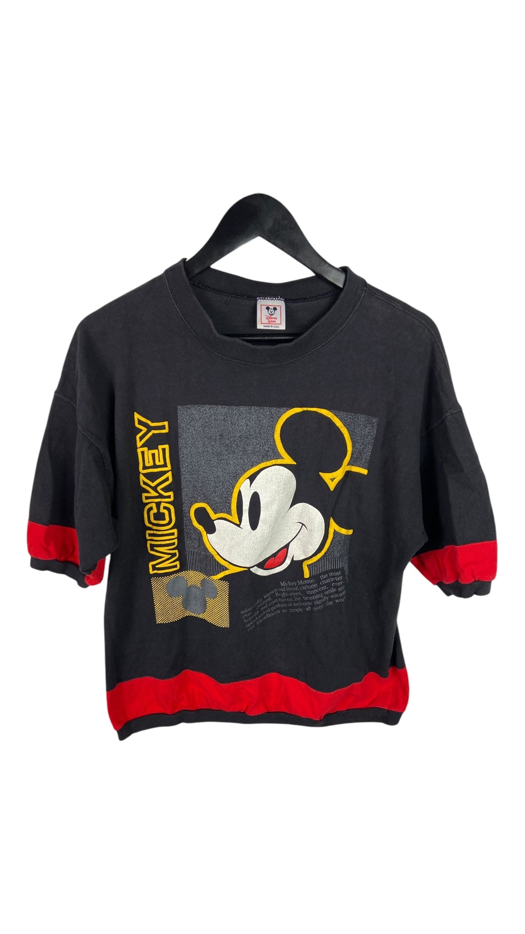 VTG 90s Mickey Mouse Puff Print Sweat Tee  Sz S
