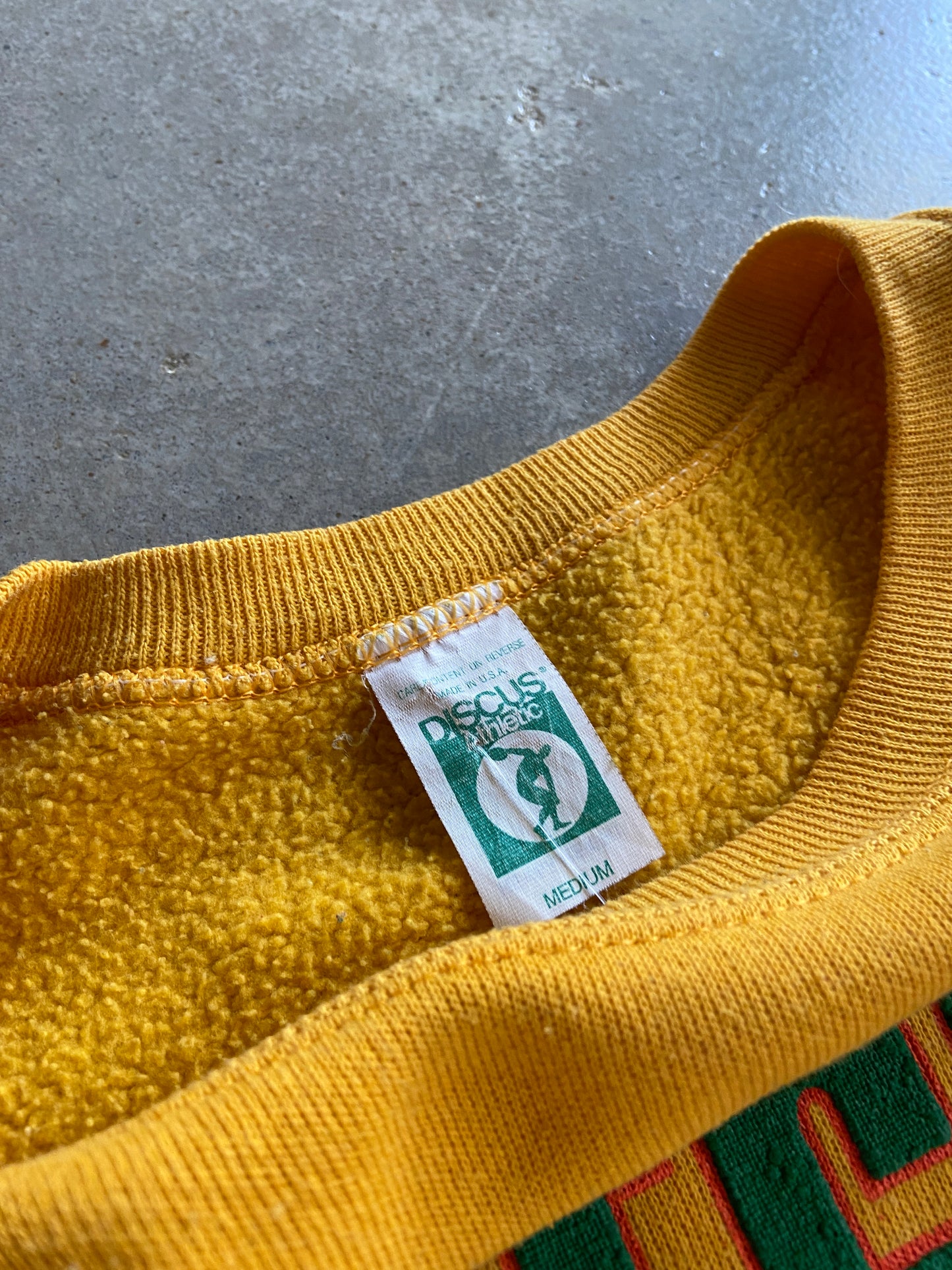 VTG 80s Oregon Ducks Graphic Discus Sweatshirt Sz Med