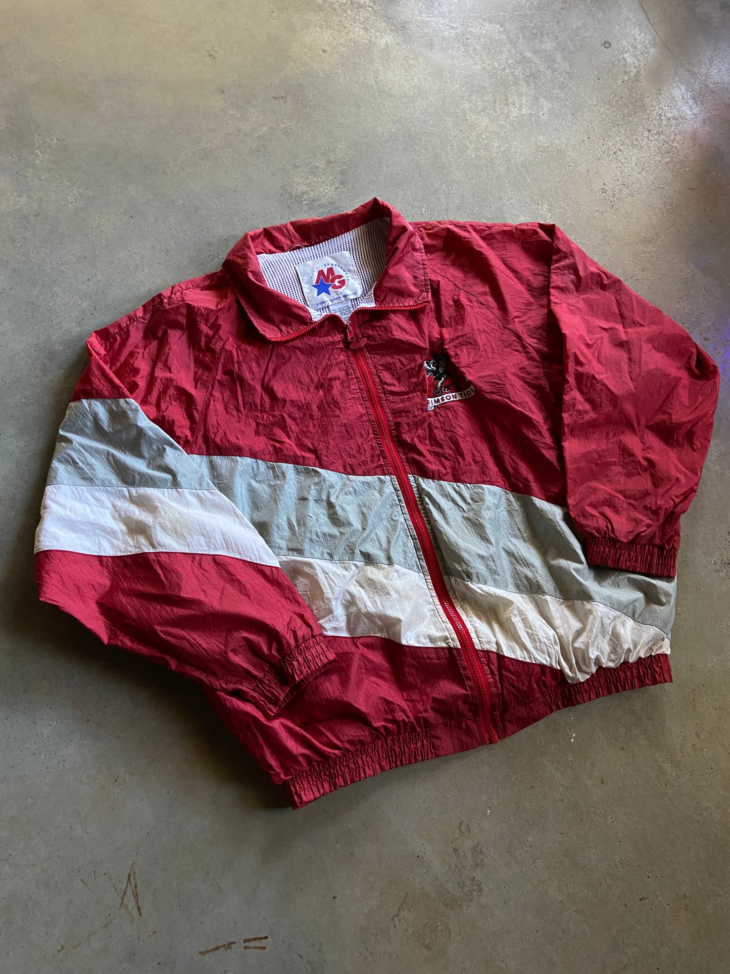 VTG University of Alabama Crimson Tide Color Block Track Jacket Sz XL