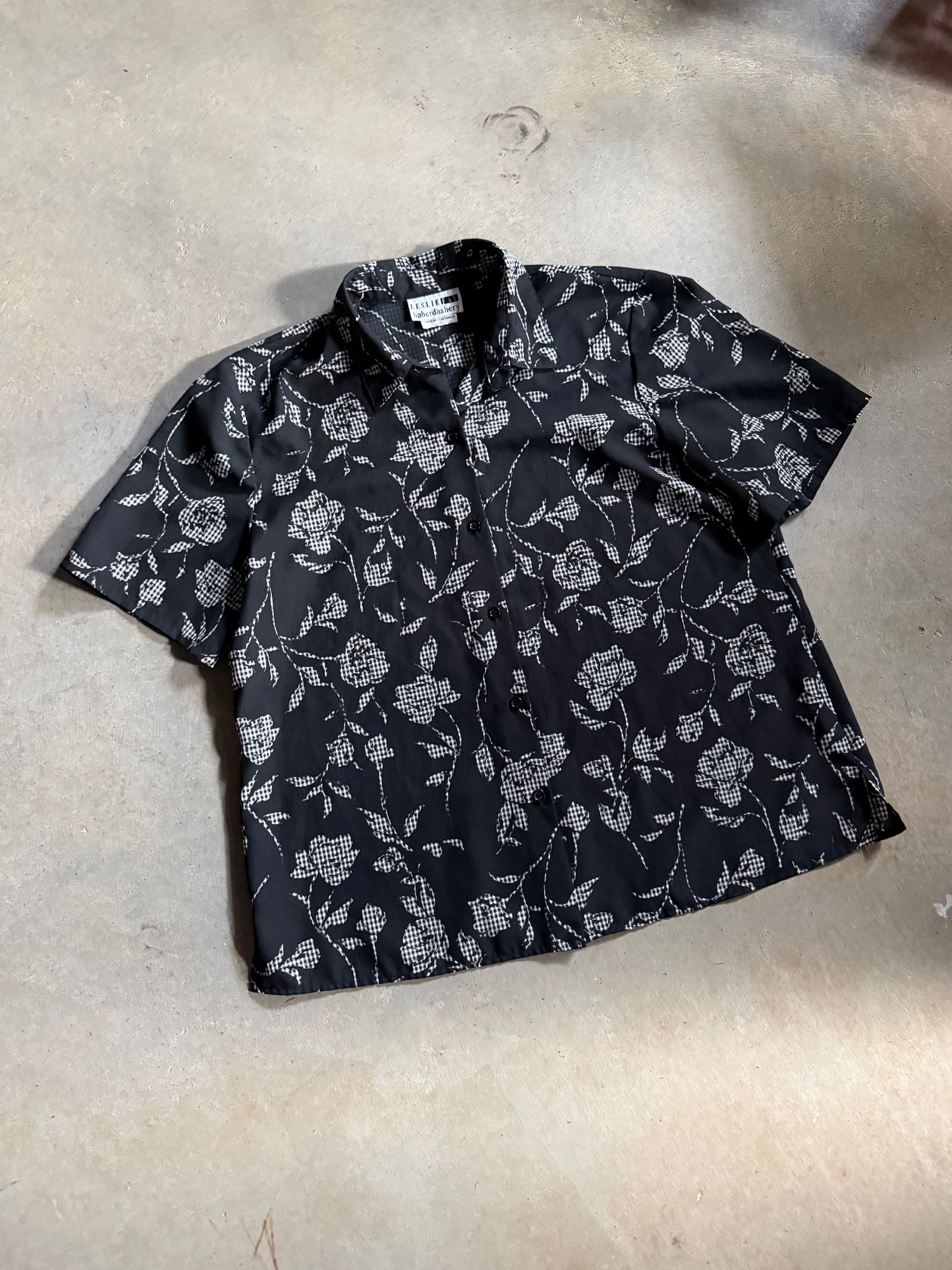 VTG Leslie Fay Haberdashery Button Up Shirt Sz L