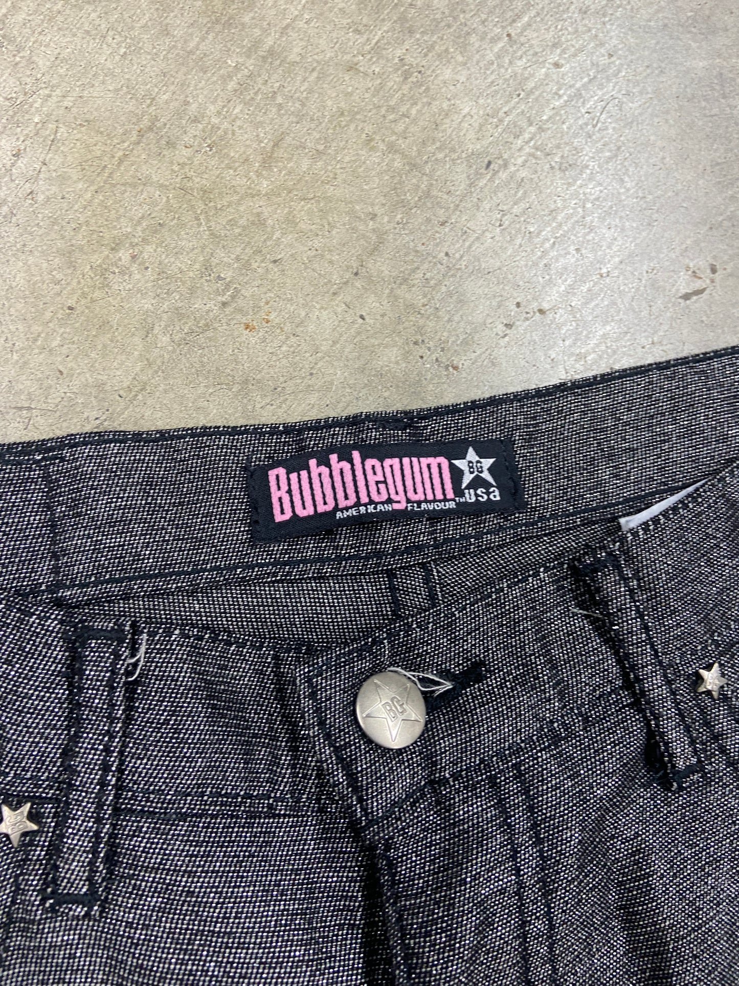 Y2K Bubblegum Shimmer Denim Jeans Sz 9