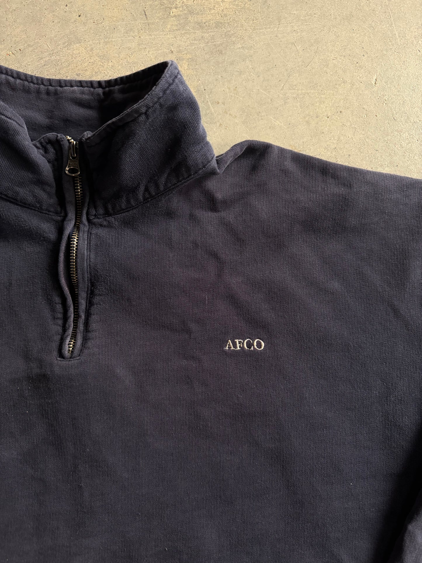Abercrombie & Fitch Navy Blue Quarter Zip Pullover Sz 2XL