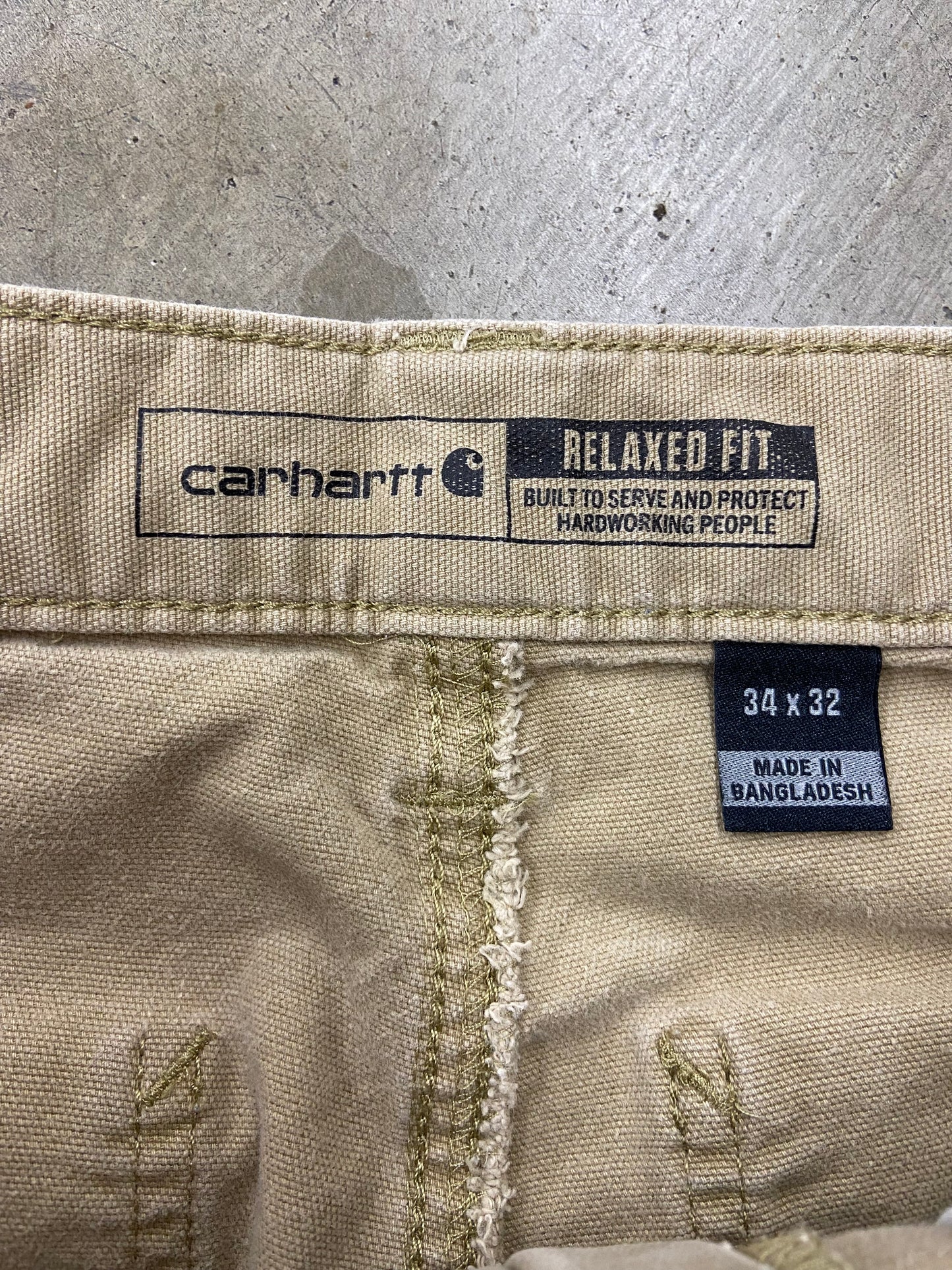 Carhartt Tan Relaxed Work Pants Sz 34x30