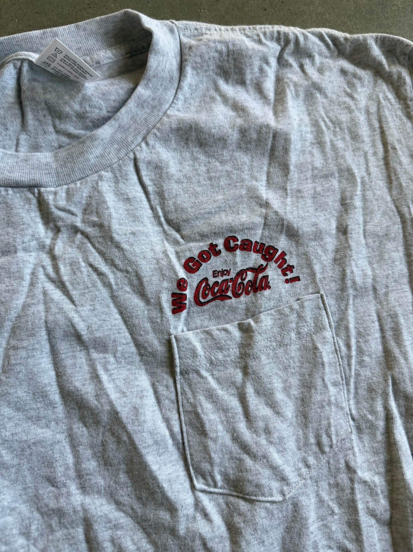 VTG Coca Cola Get Caught Red Handed LS Tee Sz XL