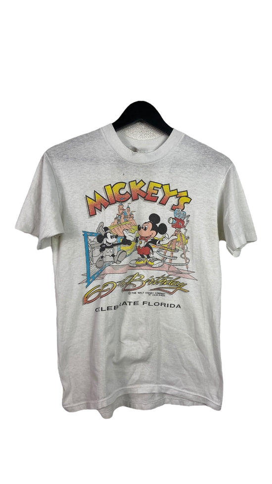 VTG 80s Mickey 60th Birthday Anniversary Tee Sz Small