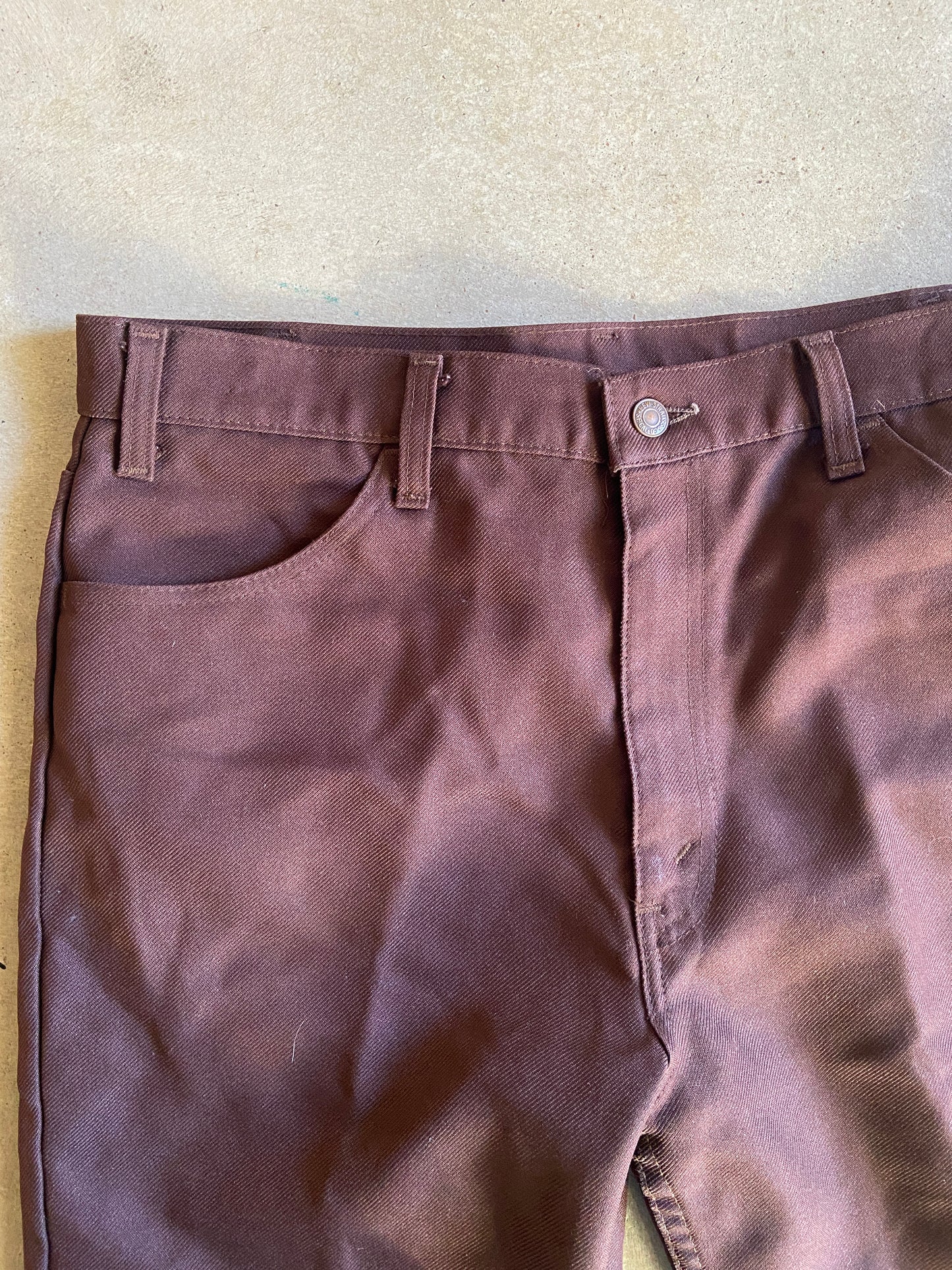 VTG Levi's Black Tab Brown Polyester Pants Sz 38x30