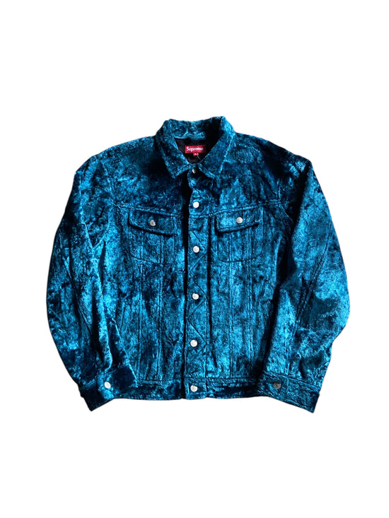 Supreme SS19 "Fuzzy Pile" Blue Jacket Sz XL