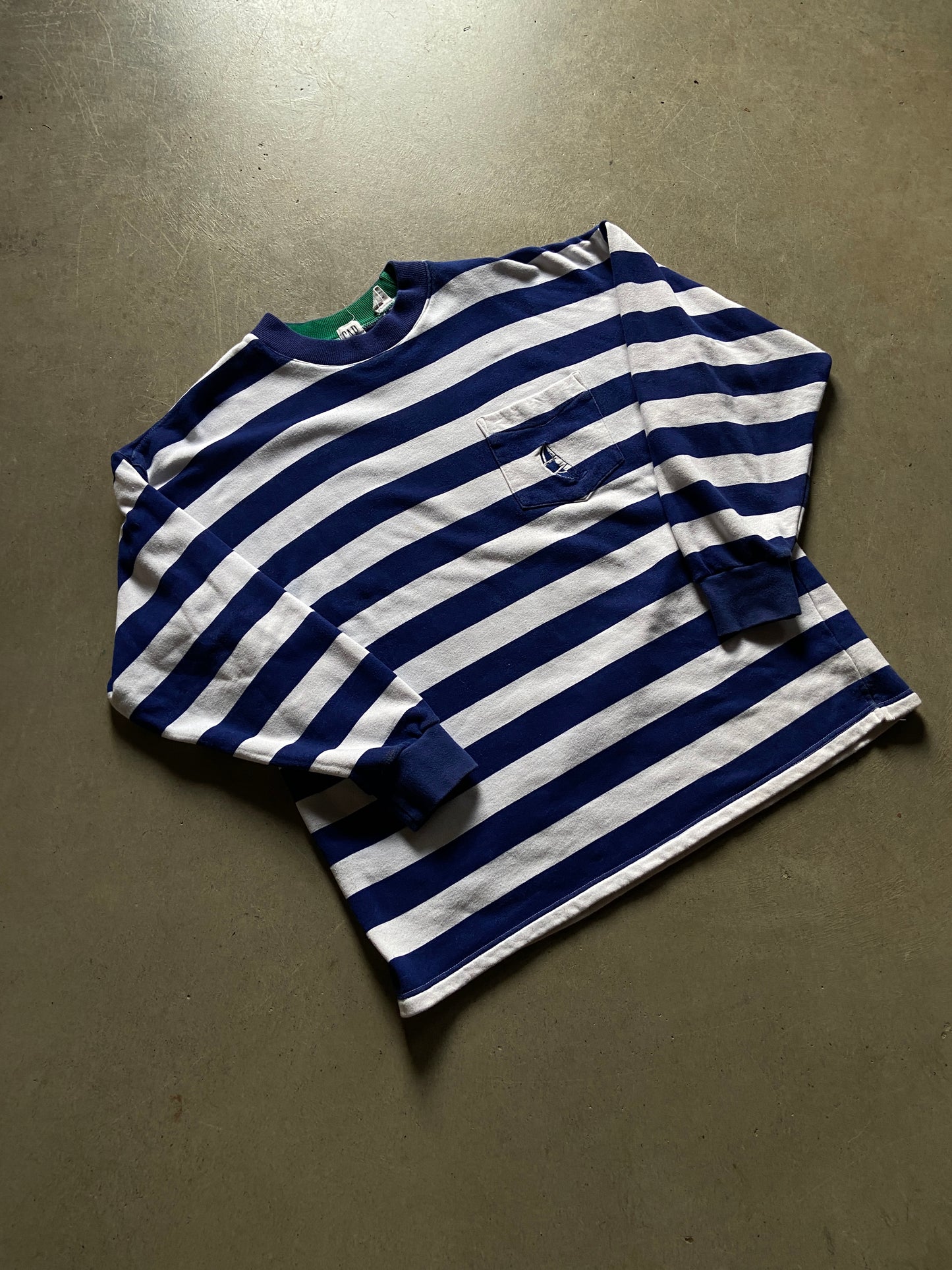Gap Sail Blue Stripe Sweatshirt Sz L