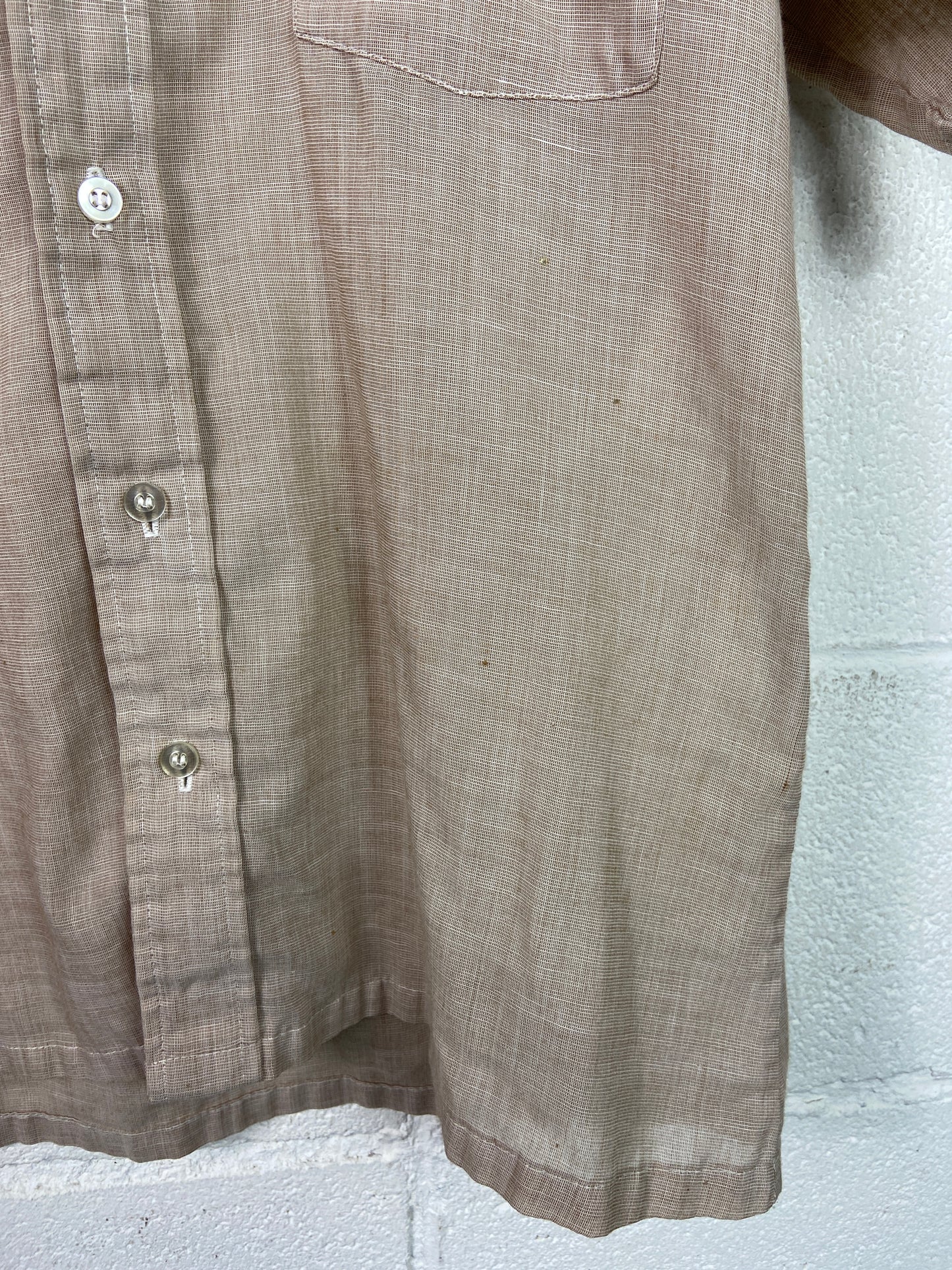 VTG McGregor 80's Light Brown Button Up Shirt Sz M