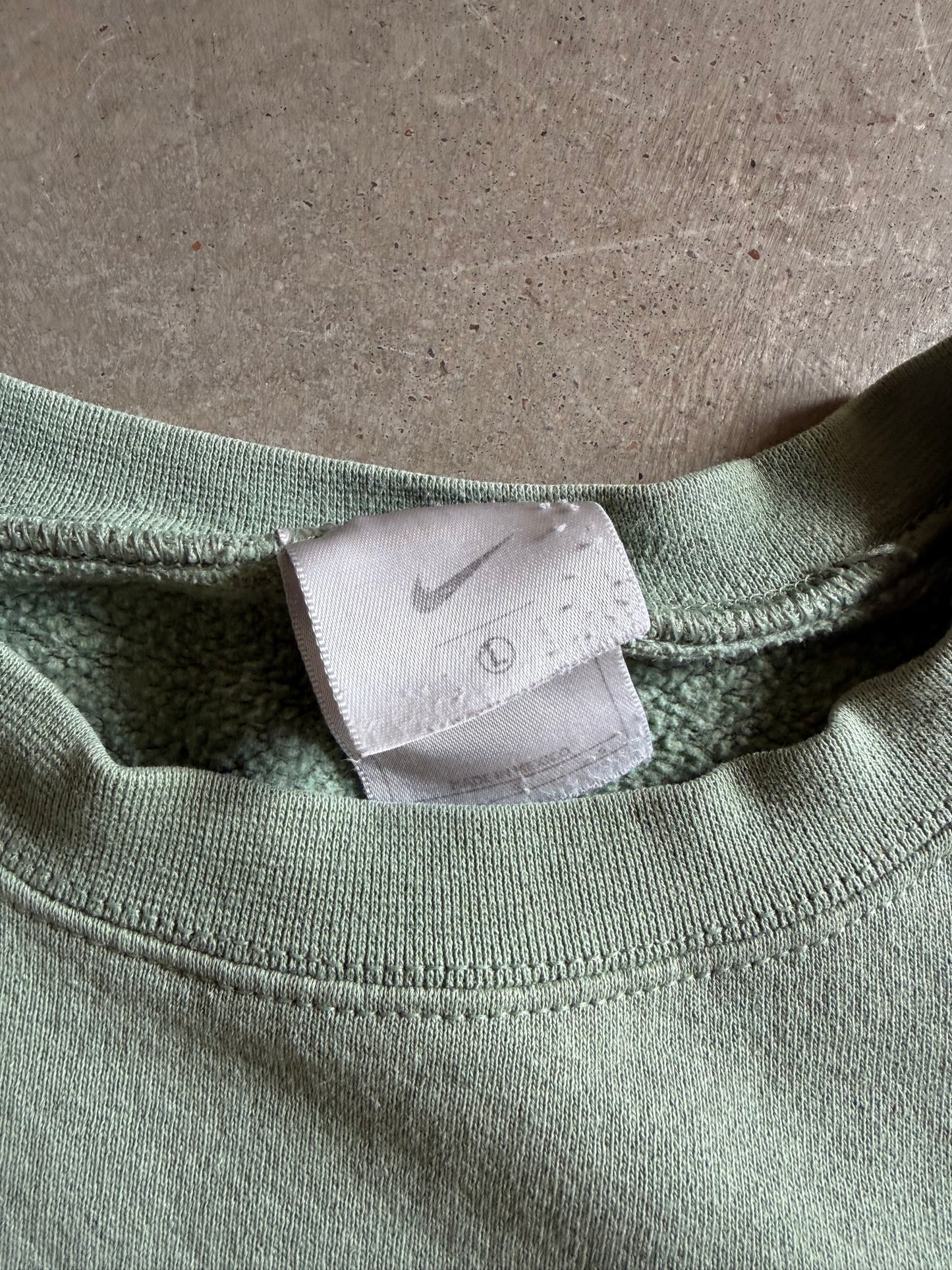 VTG Nike Light Green Mini Swoosh Sweater Sz L