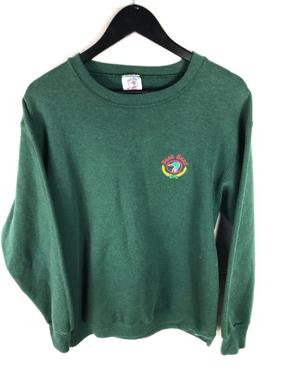 VTG Duck Head Embroidered Pique Logo Sweatshirt Sz Med