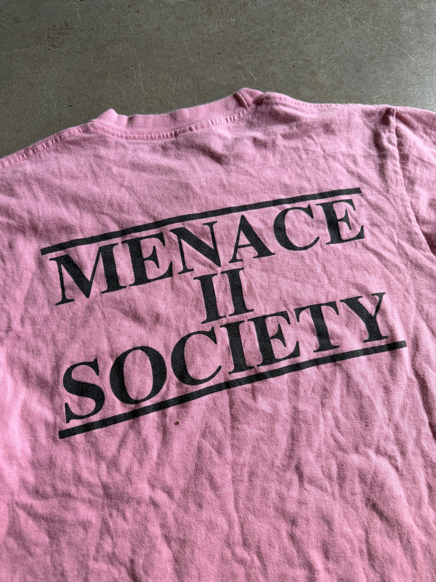 Supreme Menace 2 Society Pink Tee Sz M
