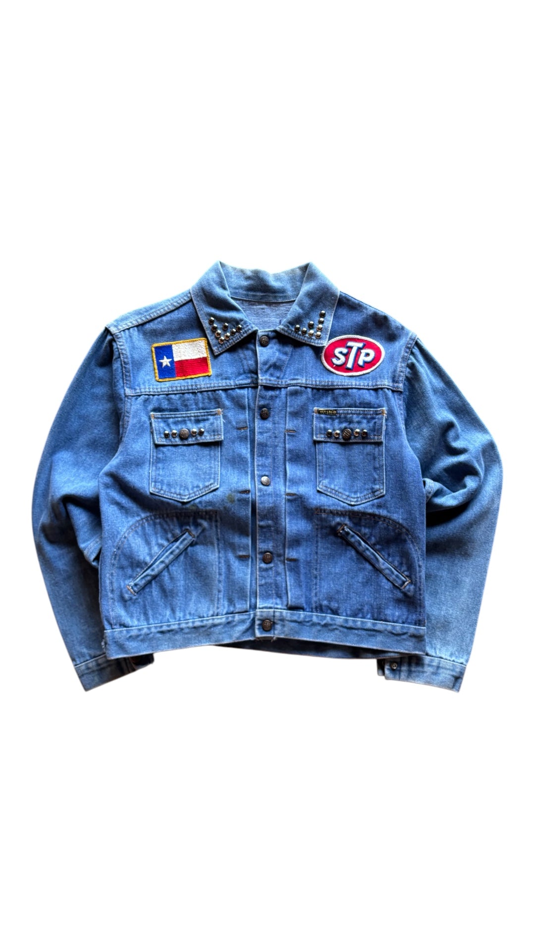 David Turner Reworked Dee Cee Studded Denim Jacket Sz M