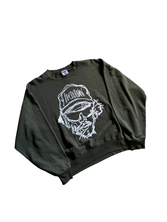 Homegrown Hand Printed Character Crewneck Sweater Sz M