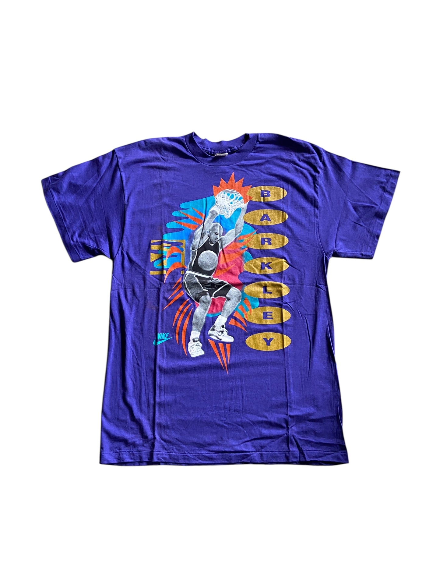 VTG Nike Grey Tag Purple Big Print Charles Barkley Tee Sz XLT