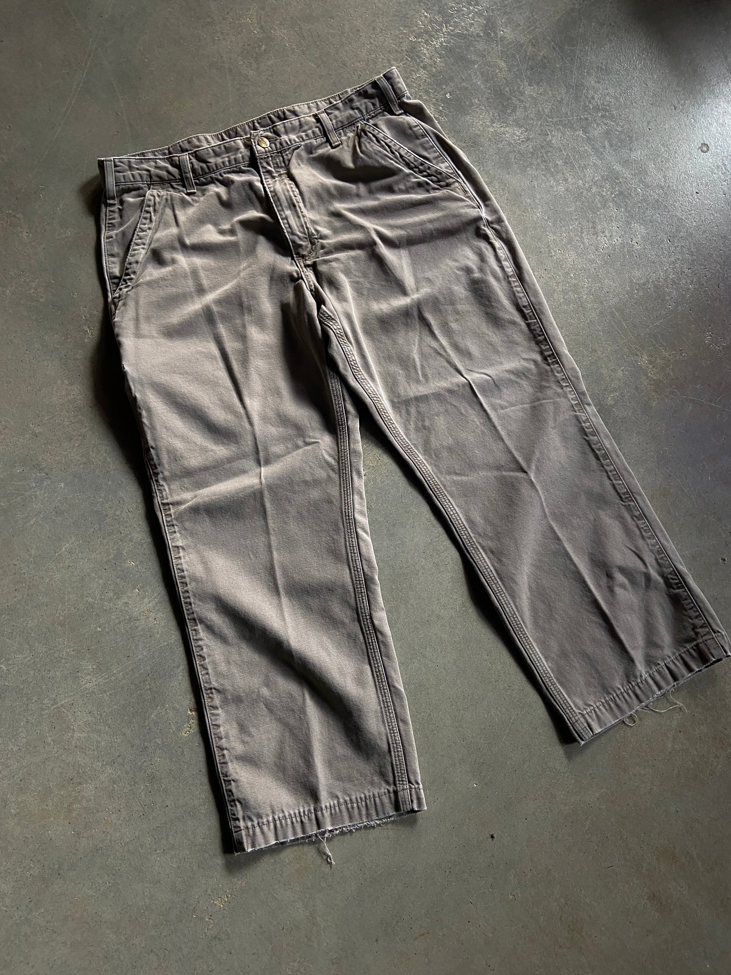 Y2K Carhartt Grey/Brown Carpenter Pants Sz 36x32