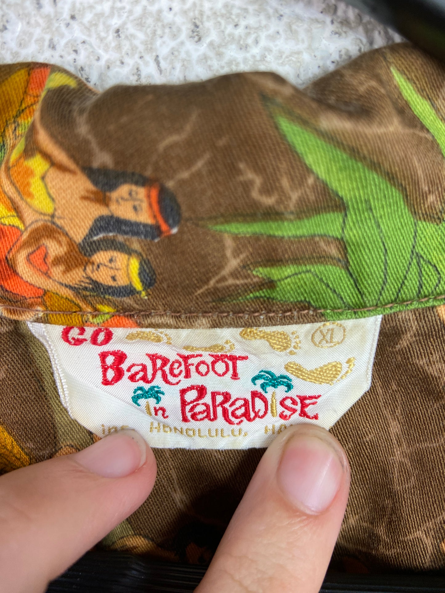 Vintage Barefoot Paradise Hawaiian Shirt