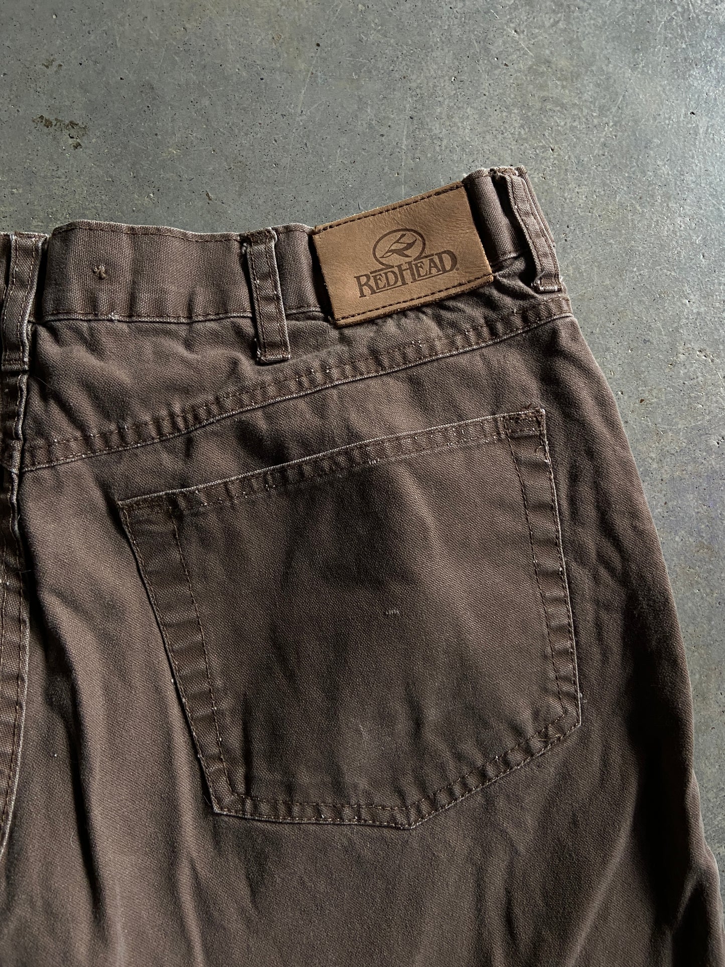 Y2K Red Head Brush Pants Sz 36x30