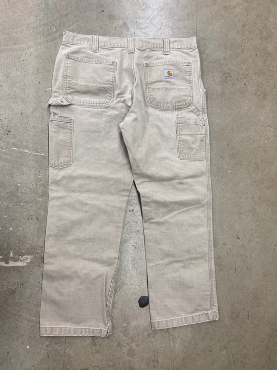 VTG Carhartt Khaki Carpenter Pants Sz 36x30