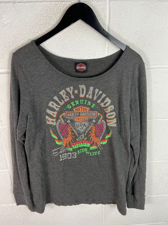 Y2K Harley Davidson Wmns L/S Tee Sz L