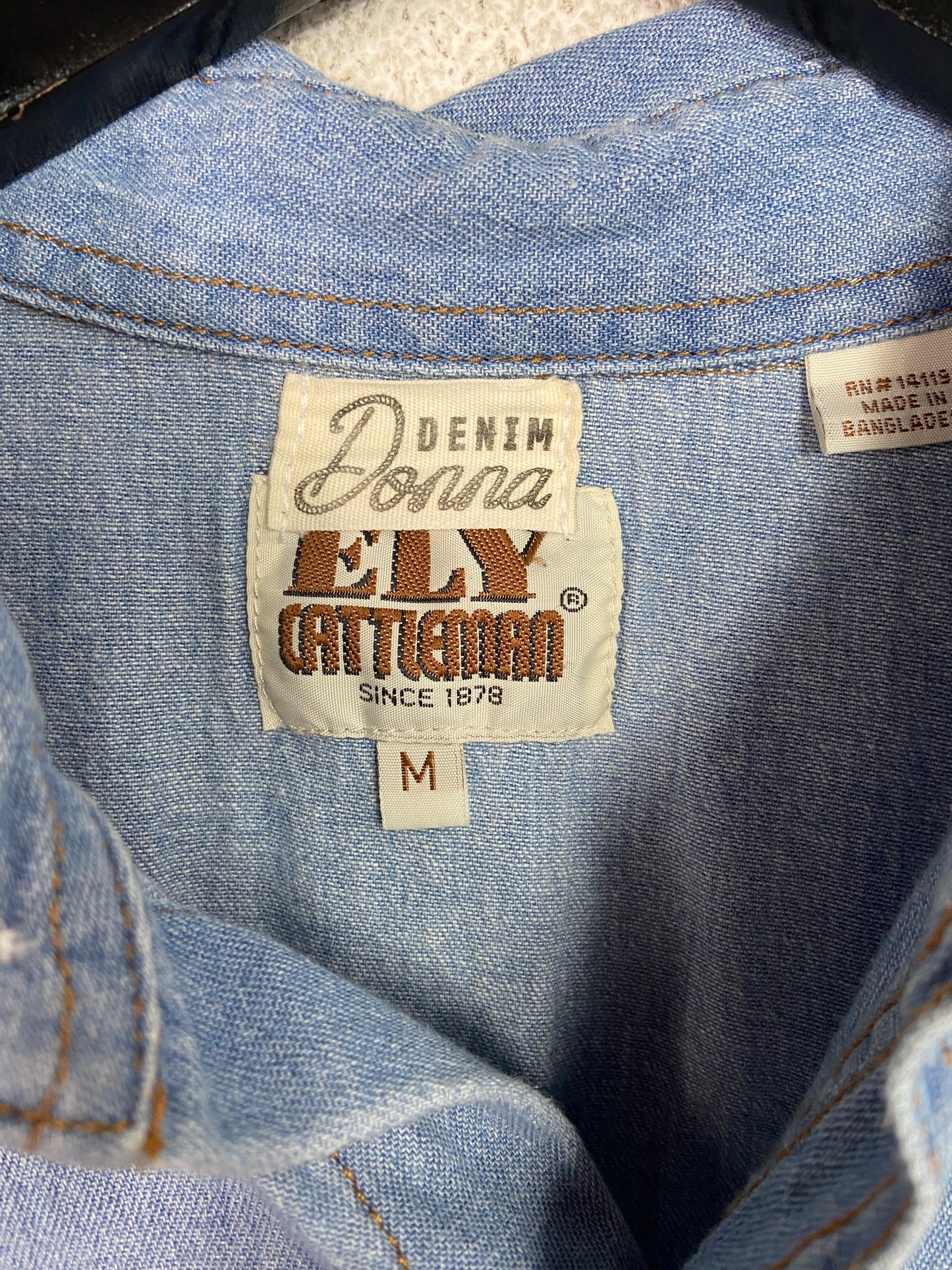 Denim Donna Reworked Denim JuiceBox Button Up Shirt Sz M