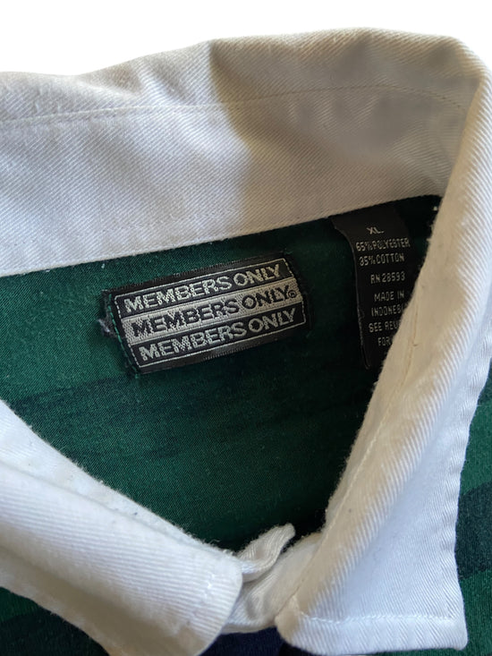 VTG Members Only Cuffed Rugby Sweater Sz XL