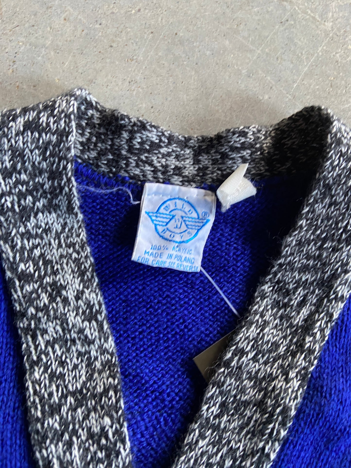 VTG Kids 80s Mallard Duck Reserve Cardigan Sweater Sz Small/7