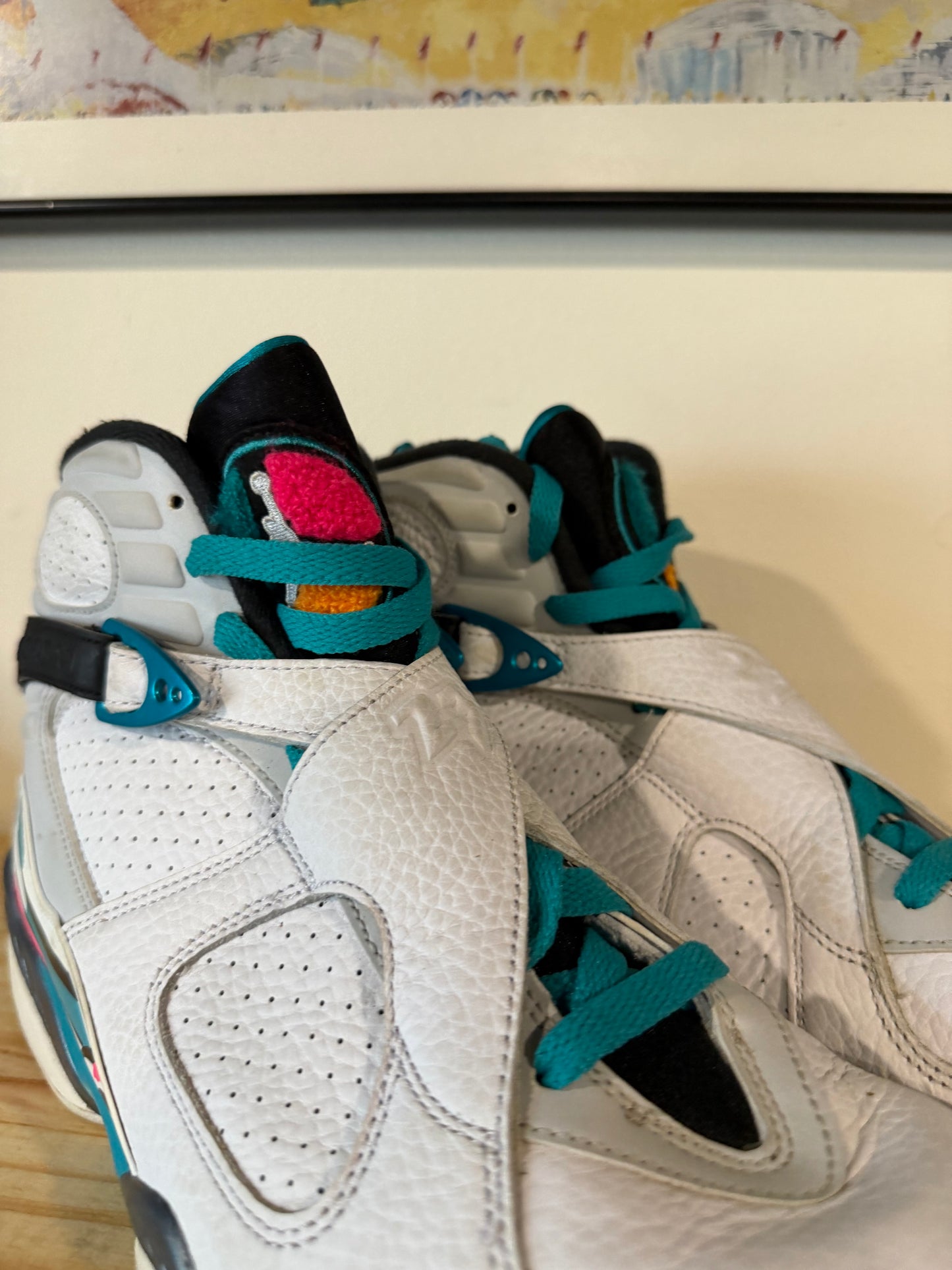 Preowned Jordan 8 Retro South Beach Sz 11M/12.5W
