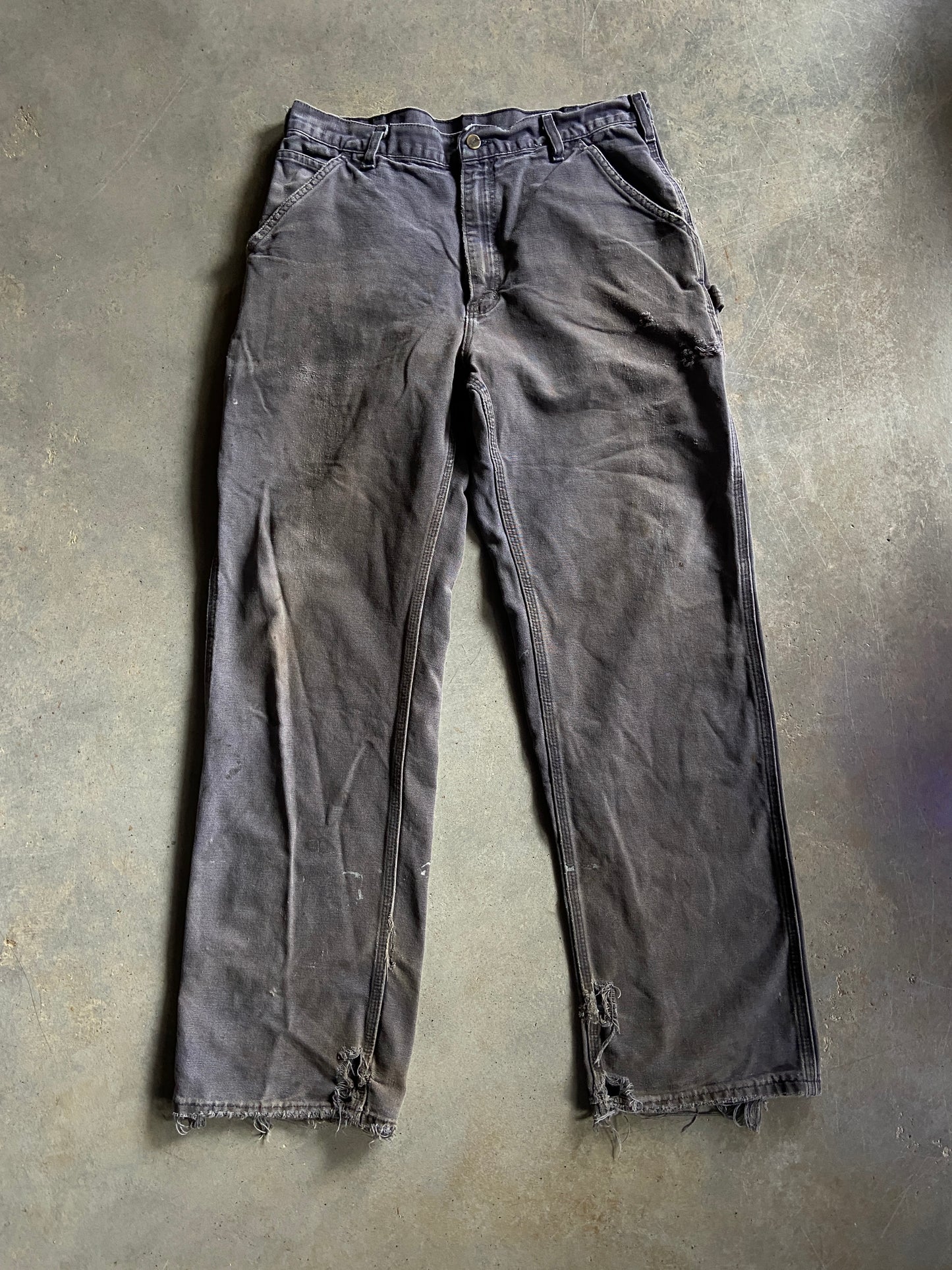 VTG Carhartt Thrashed Gray Pants Sz 34x32