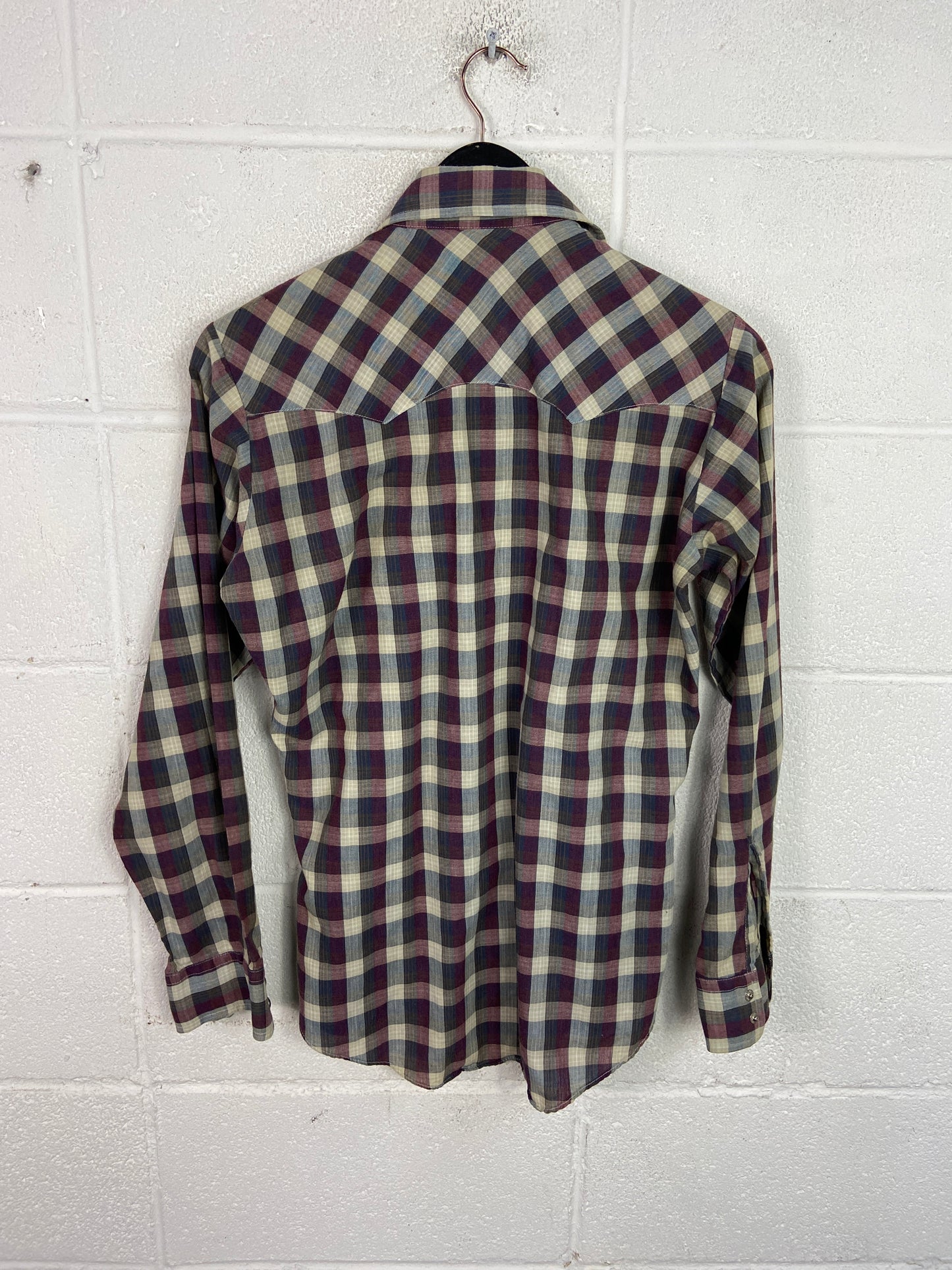 Y2K Levi's Purple/Blue Plaid Pearlsnap Shirt Sz S/M