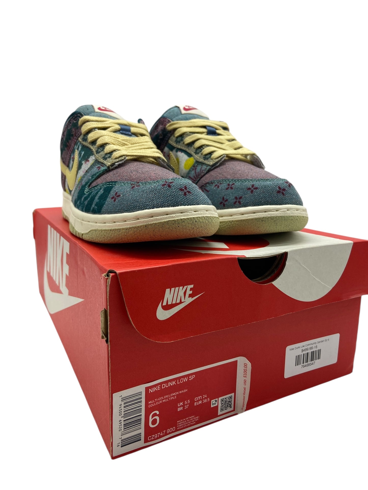 Nike Dunk Low Community Garden Sz 6M/7.5W