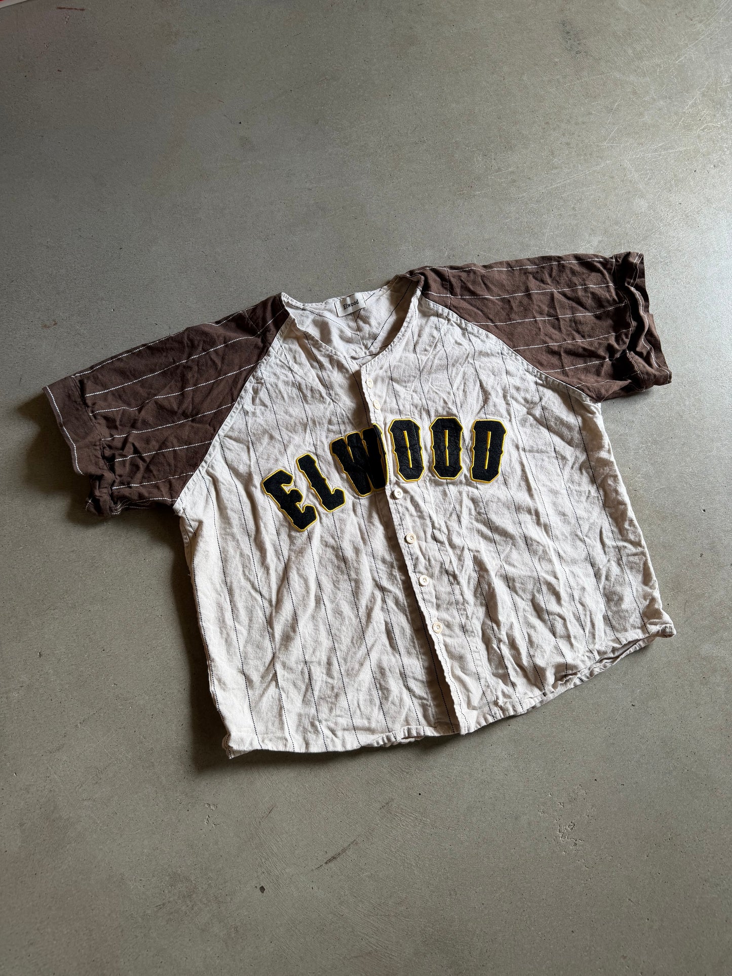 Elwood Cream/Yellow Baseball Jersey Sz XL