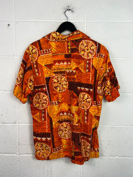 VTG Duke Kahanamoku Lava Orange Hawaiian Shirt