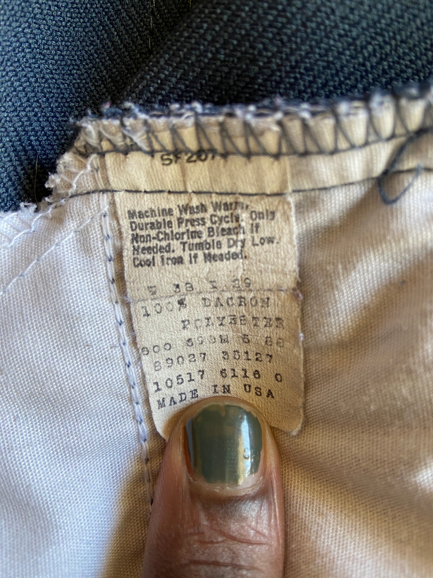 VTG Levi's Black Tab Blue Polyester Pants Sz 38x30