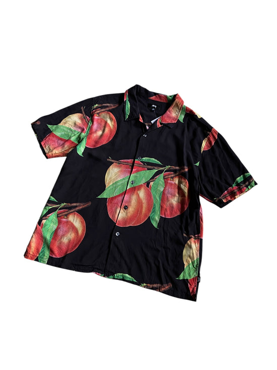 Stussy Peach Button Up Shirt Sz XL