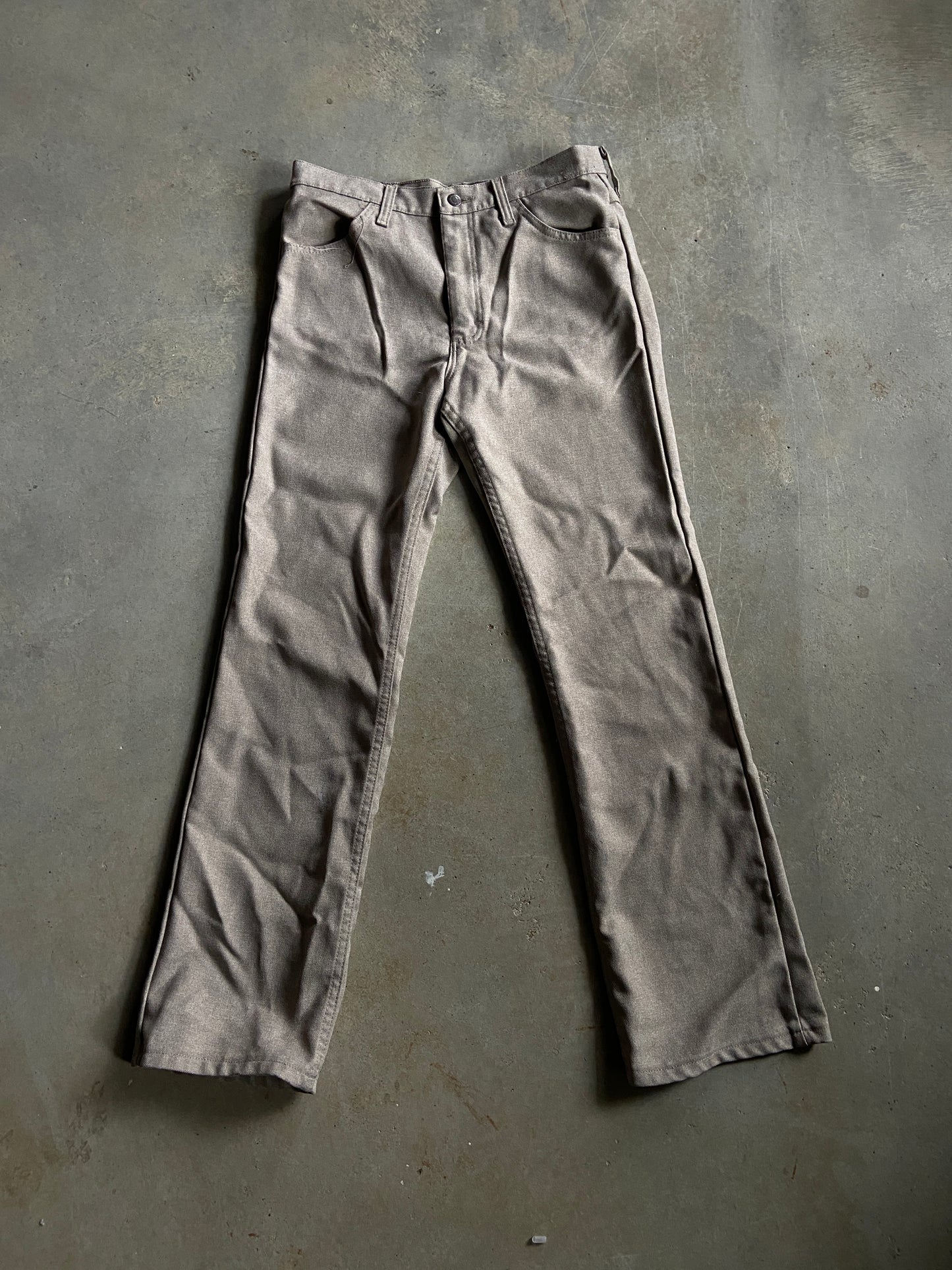 VTG Wrangler Grey/Brown Polyester Pants Sz 32x32
