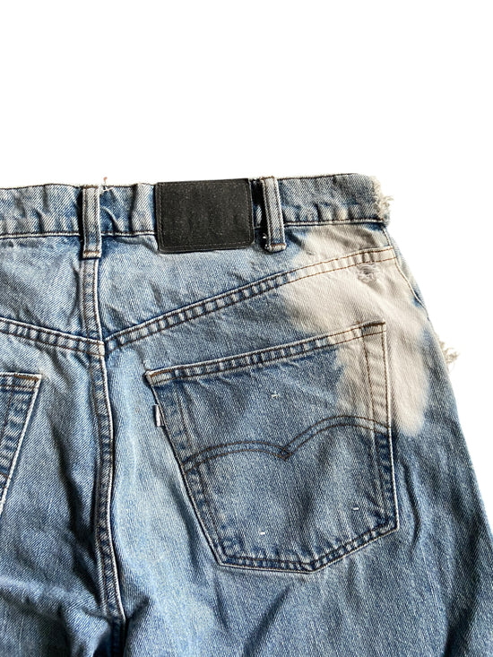 VTG Levis Silvertab Loos Thrashed Denim Jeans Sz 33x32