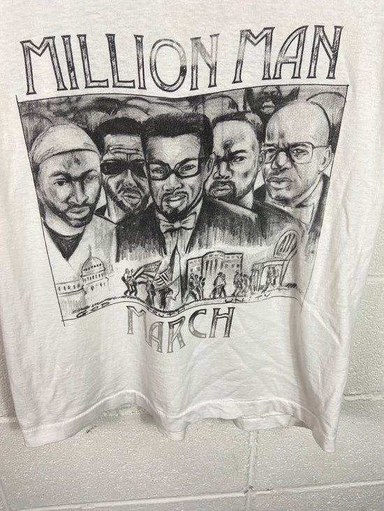 VTG Million Man March V Neck Tee Sz Med