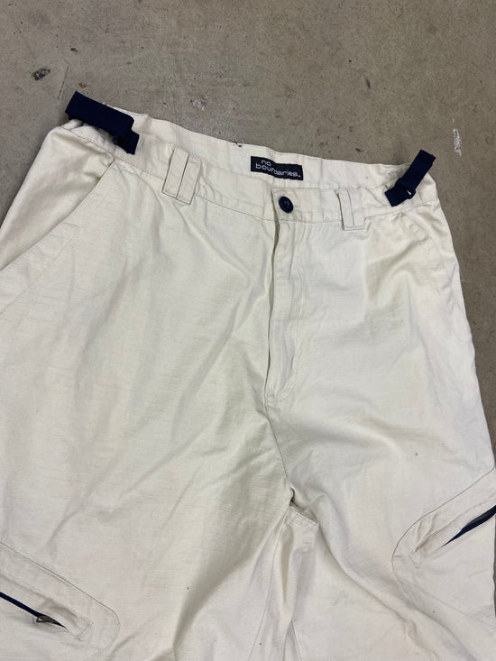 VTG Cream No Boundaries Zip Off Cargo Pants Sz 33x30