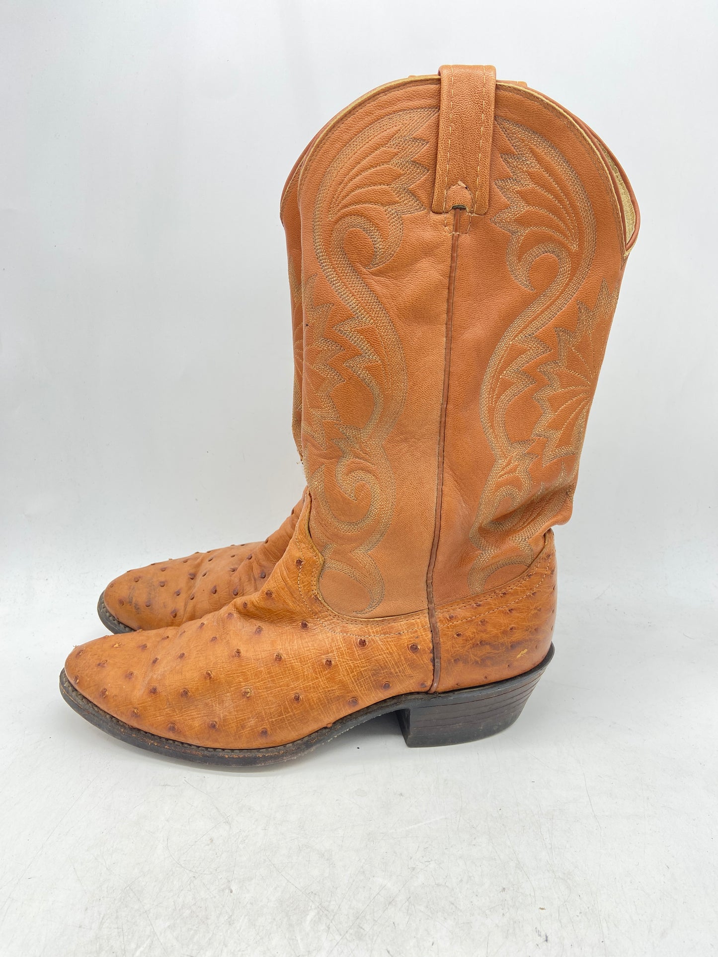 Used Dan Post Ostrich Cowboy Boot Size 9.5D