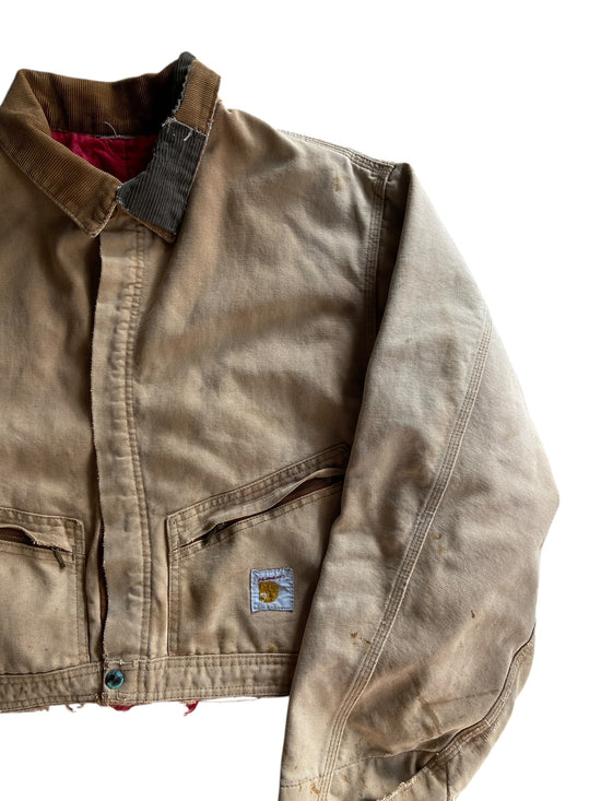 VTG Reworked Carhartt Tan Cropped Jacket Sz M/L