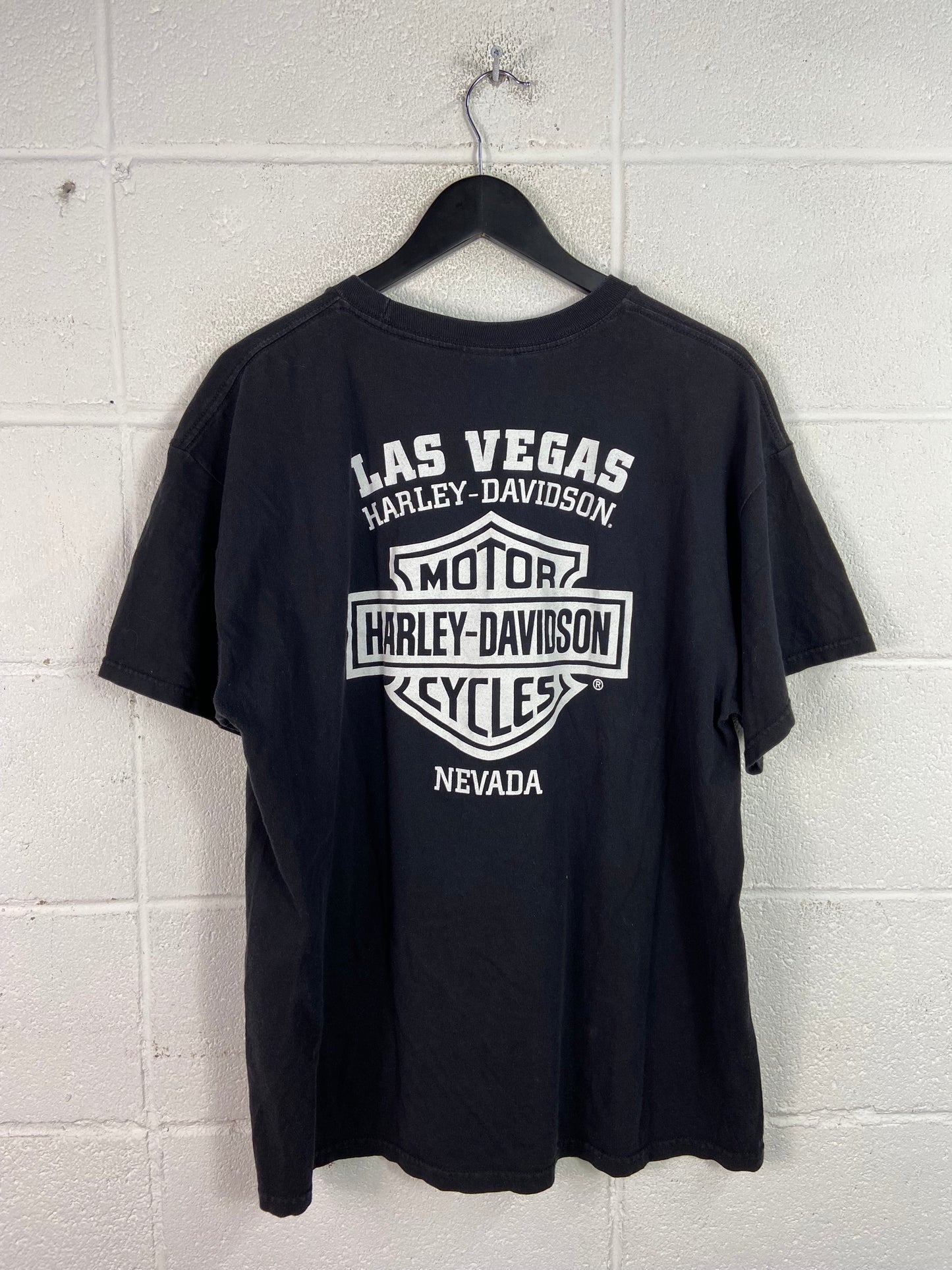 Harley Davidson Las Vegas Logo Black Tee Sz XL