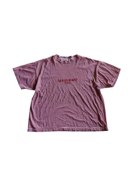 VTG Guess Jeans Red Stripe Tee Sz XL/2XL
