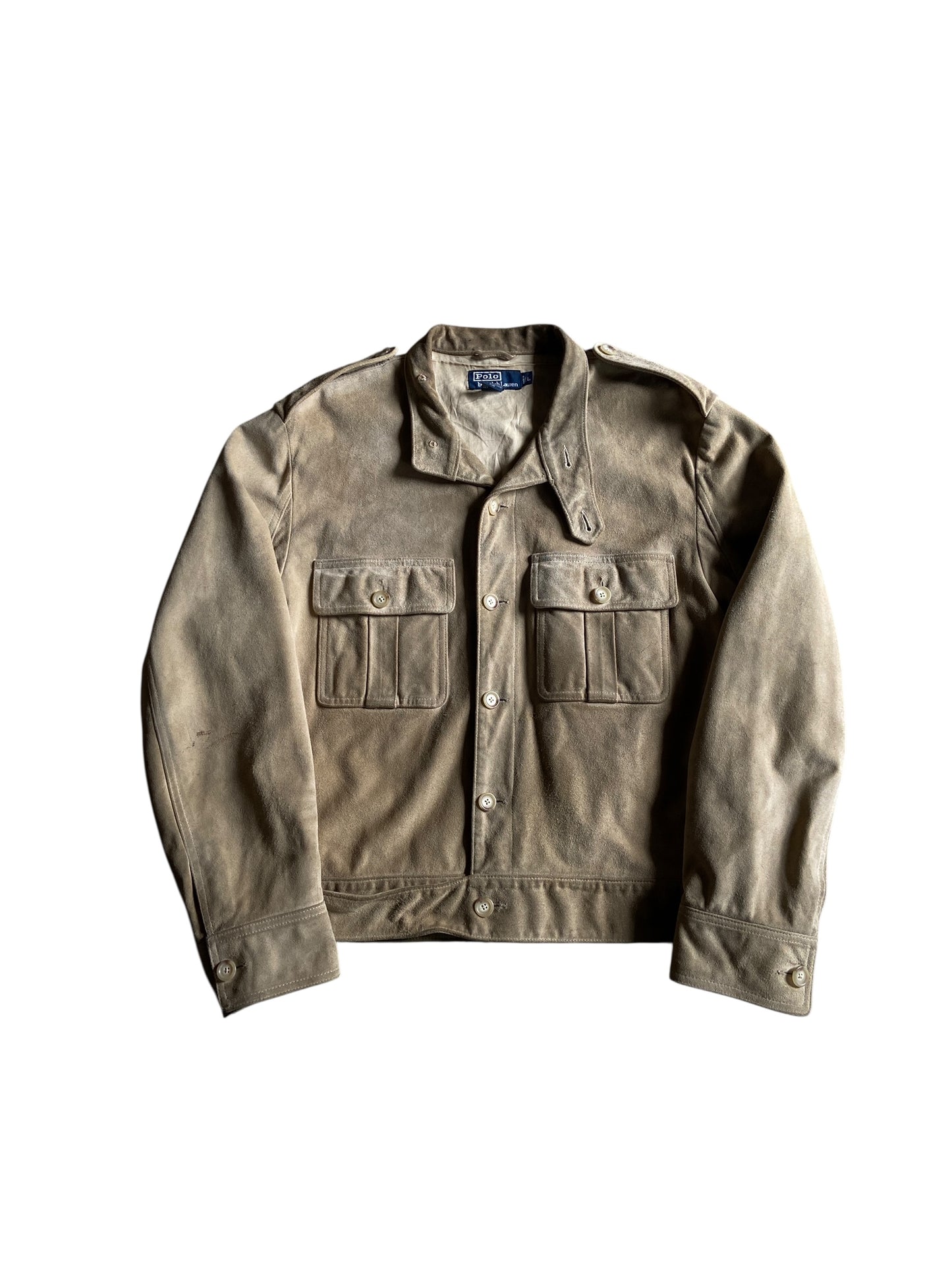 VTG Polo Ralph Lauren Suede Leather Jacket Sz L