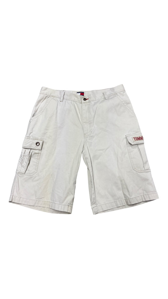 Y2K Tommy Hilfiger Khaki Cargo Baggy Jorts Sz 36