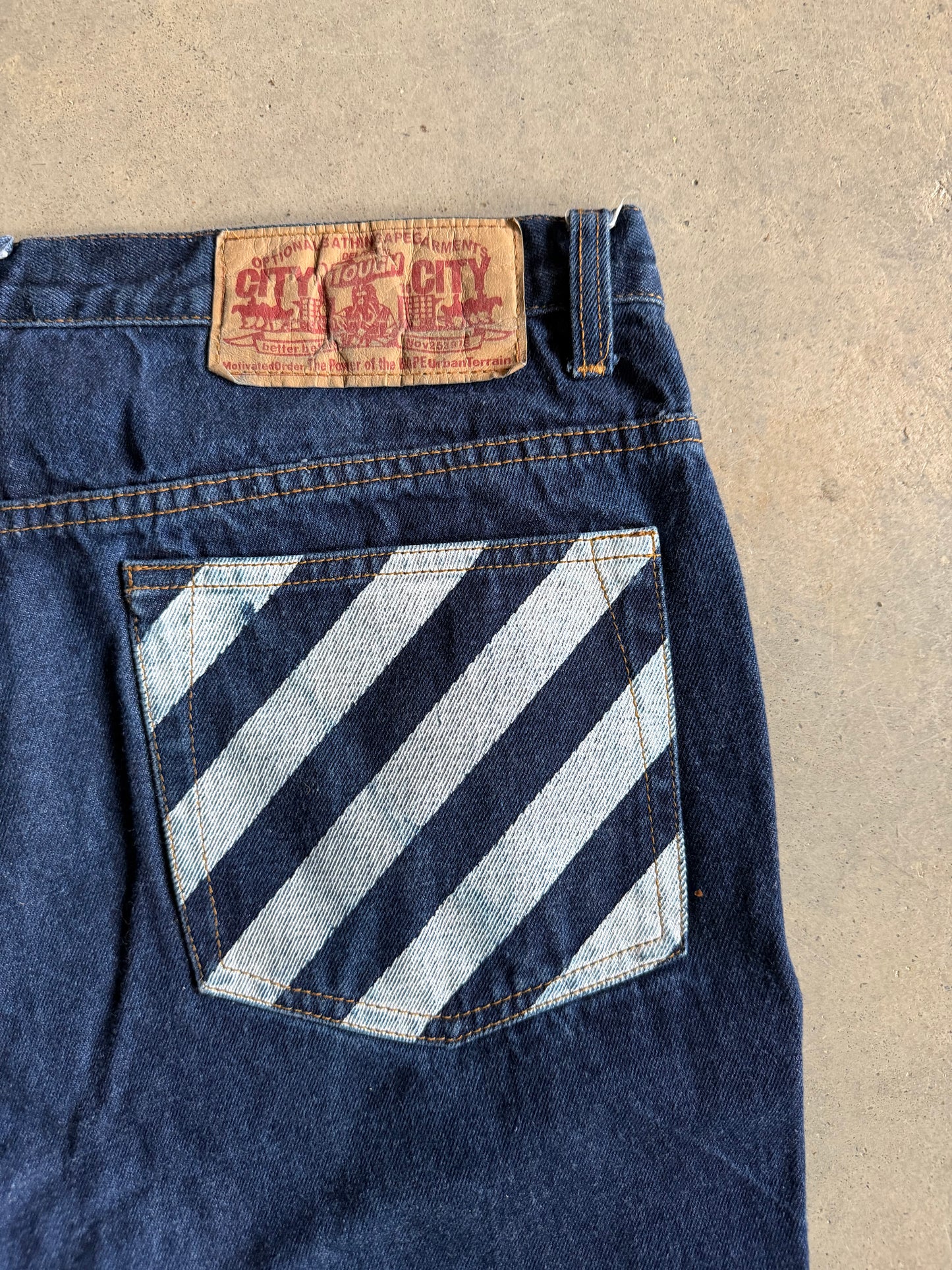 VTG Bape Bathing Ape Sad Face Jeans Sz 36x34