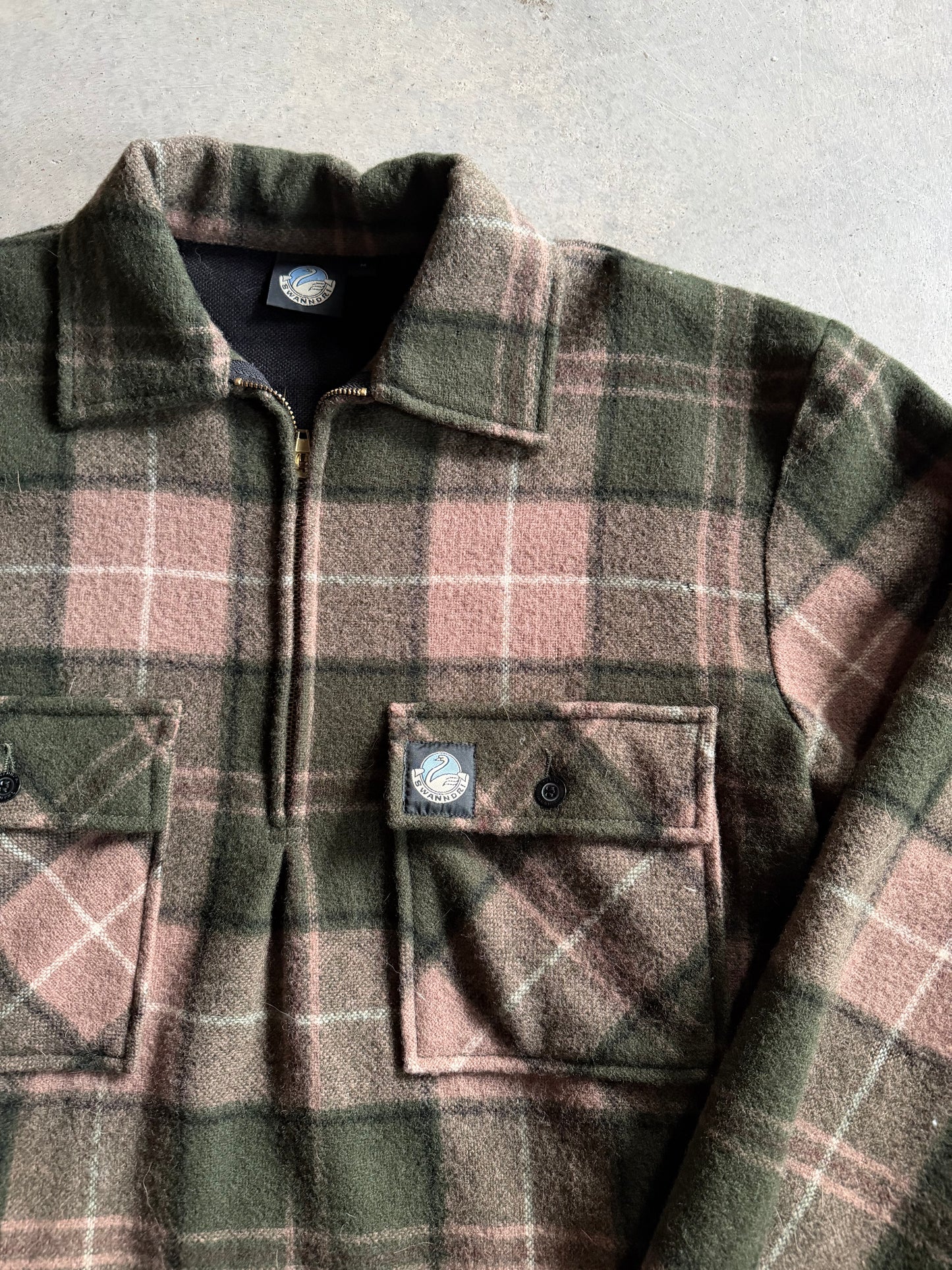 Swanndri Green Half Zip Shacket Sz M