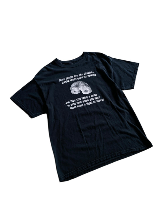 Y2K "Some People are Like Slinkies" Text Tee Sz M