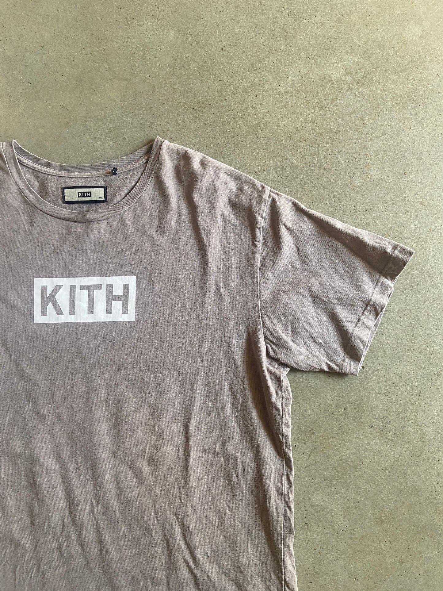 Kith Brown Square Logo Tee Sz 2XL